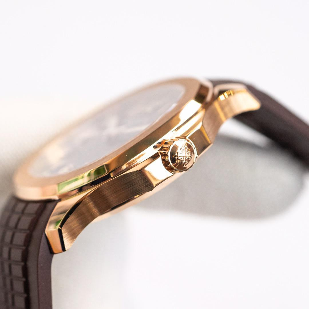Aqua Rose Gold - Coffee Dial Rubber Strap