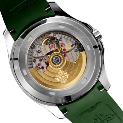 Aqua Steel - Green Dial Rubber Strap
