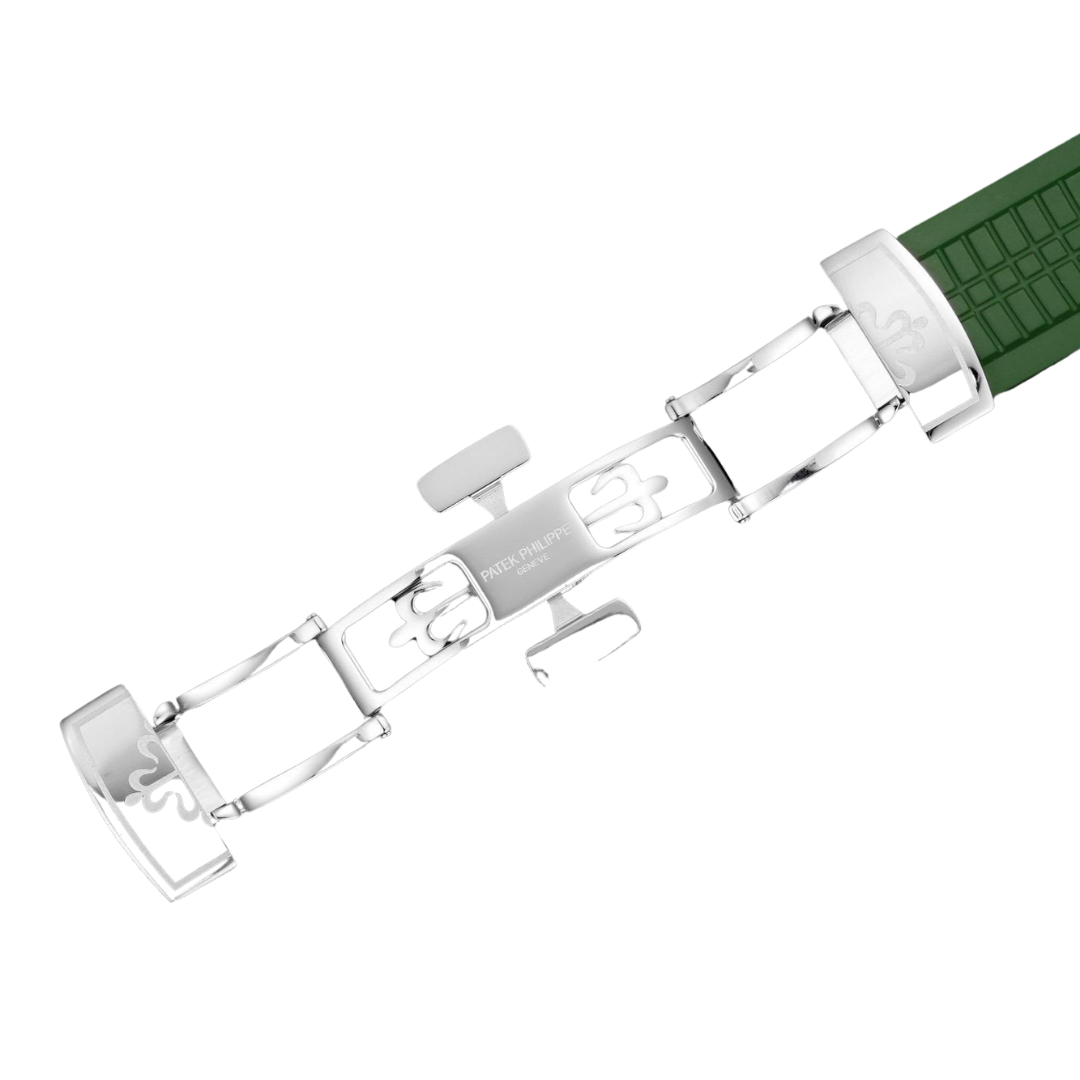 Aqua Steel - Green Dial Rubber Strap
