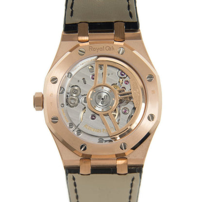 Oak Selfwinding - Rose Gold Black Leather Strap
