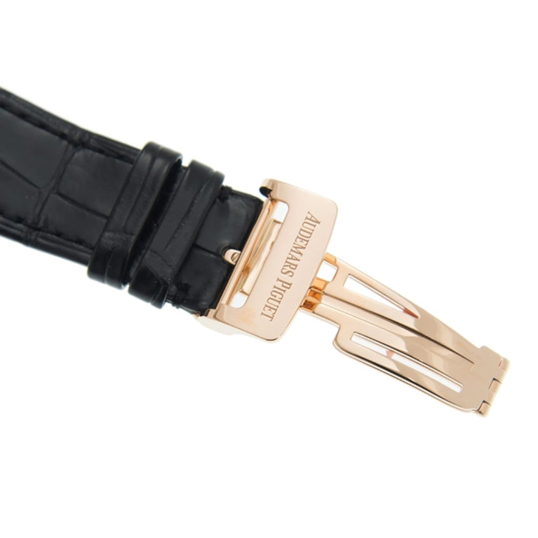 Oak Selfwinding - Rose Gold Black Leather Strap