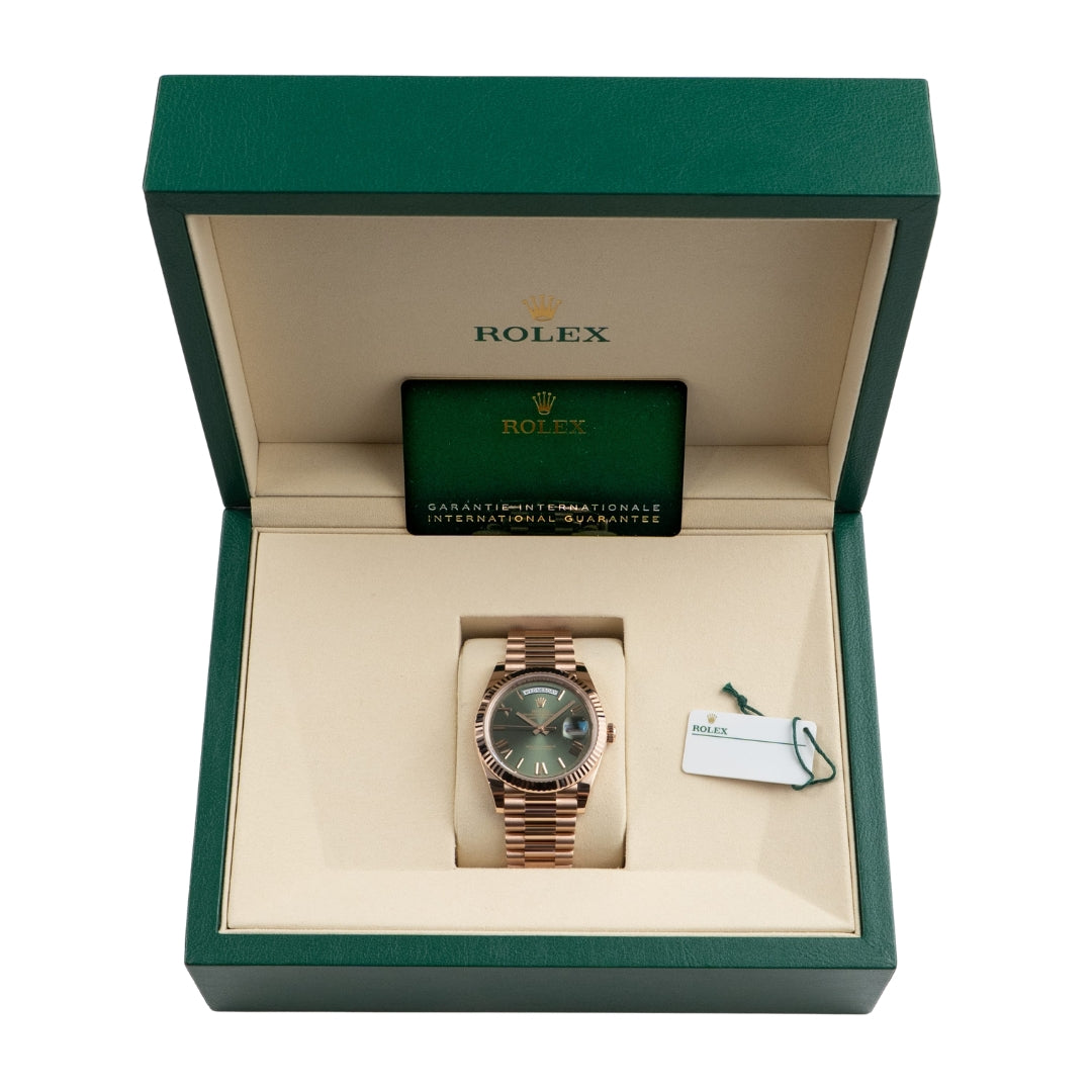 Rose Gold Green Dial President
