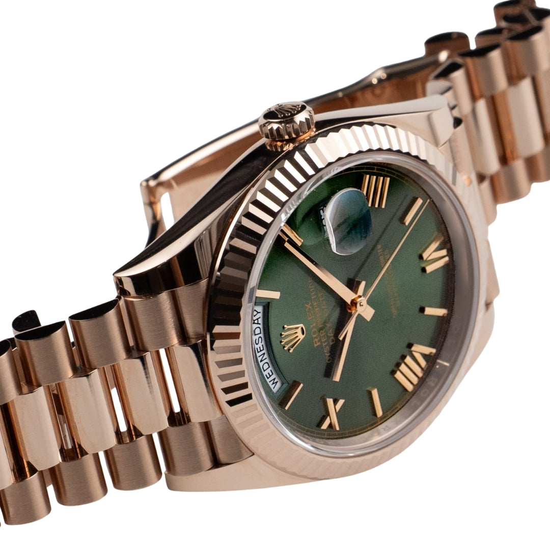 Rose Gold Green Dial President