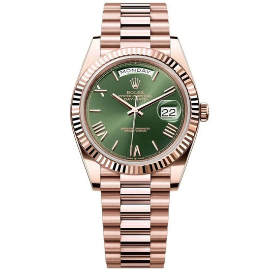 Rose Gold Green Dial President