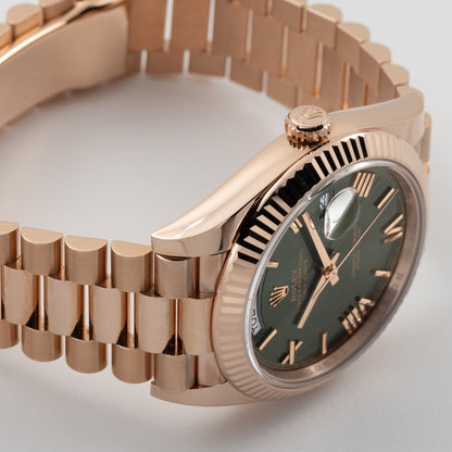 Rose Gold Green Dial President