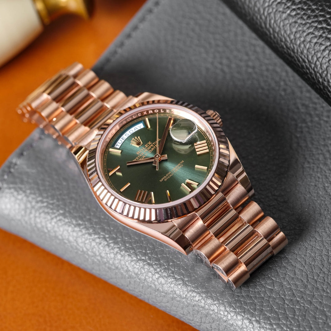 Rose Gold Green Dial President