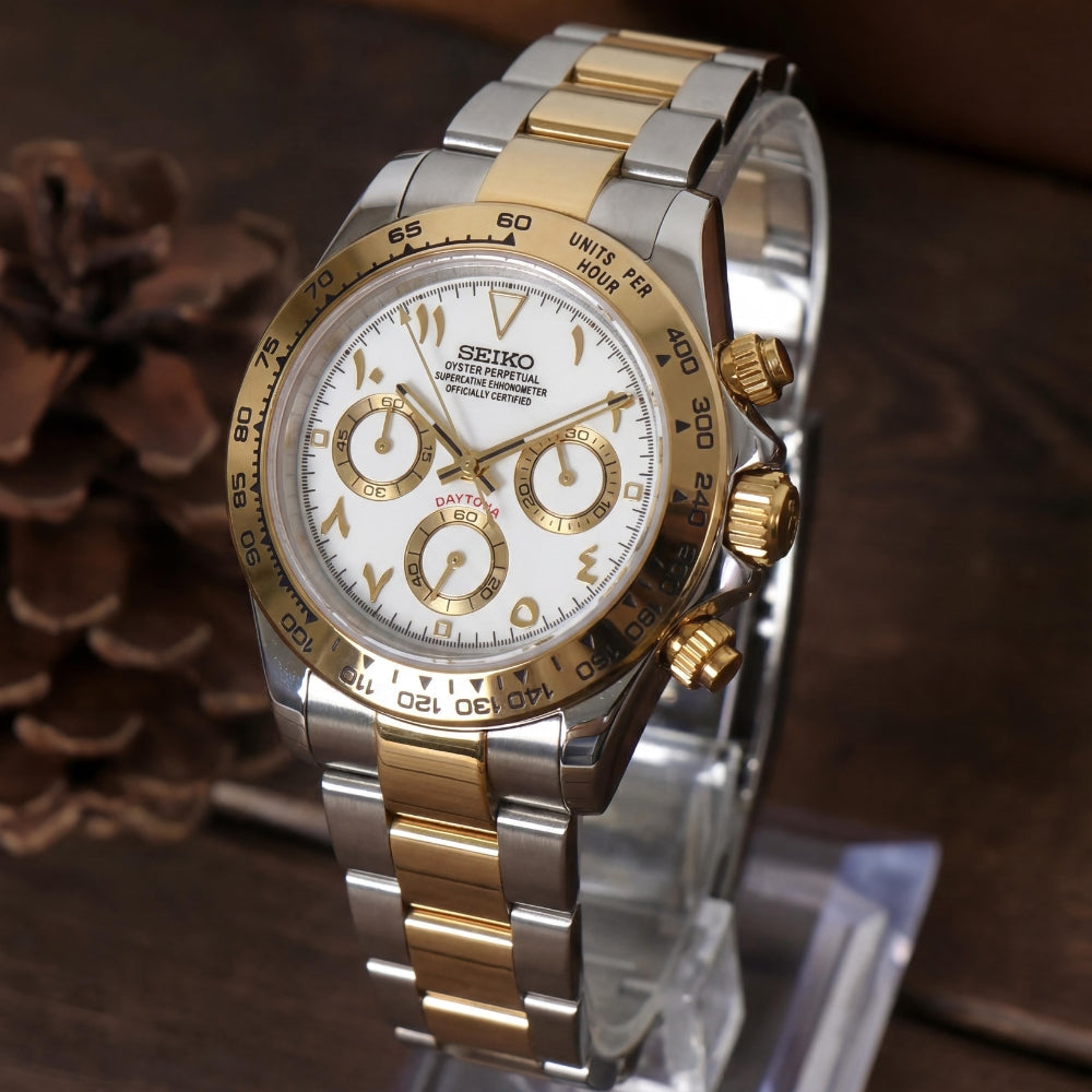 Mod | Daytona Silver - Gold Arabic (White)