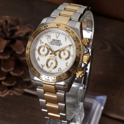 Mod | Daytona Silver - Gold Arabic (White)