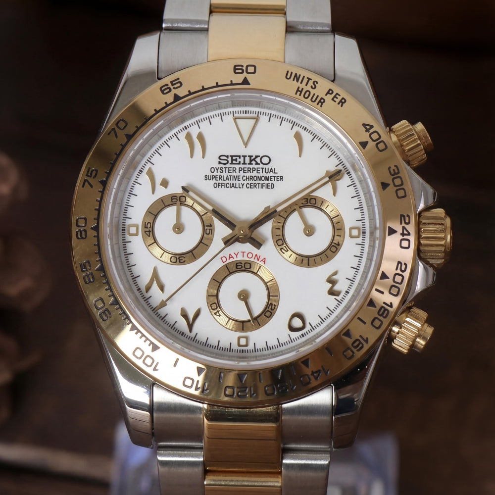 Mod | Daytona Silver - Gold Arabic (White)