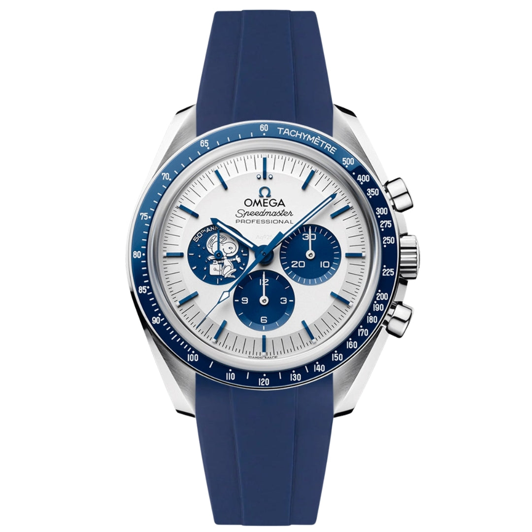 Speedmaster Snoopy - White Blue Rubber Strap
