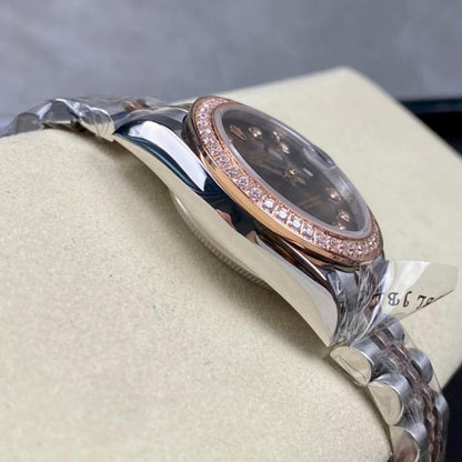 Just - Chocolate Diamond Dial Diamond Bezel