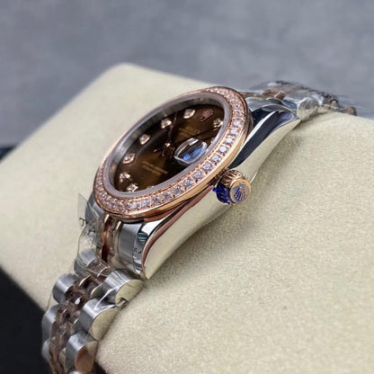 Just - Chocolate Diamond Dial Diamond Bezel