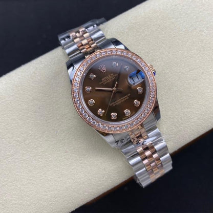 Just - Chocolate Diamond Dial Diamond Bezel