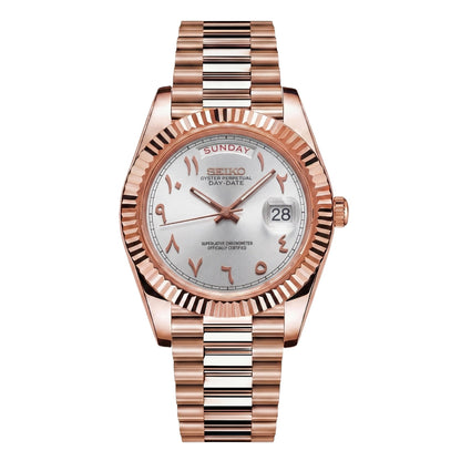 Mod | Day-Date White Arabic Rose Gold