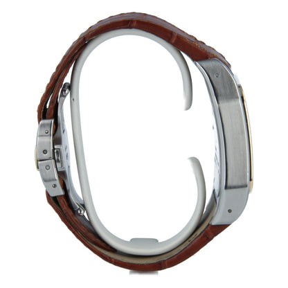 Steel - White Dial Brown Leather