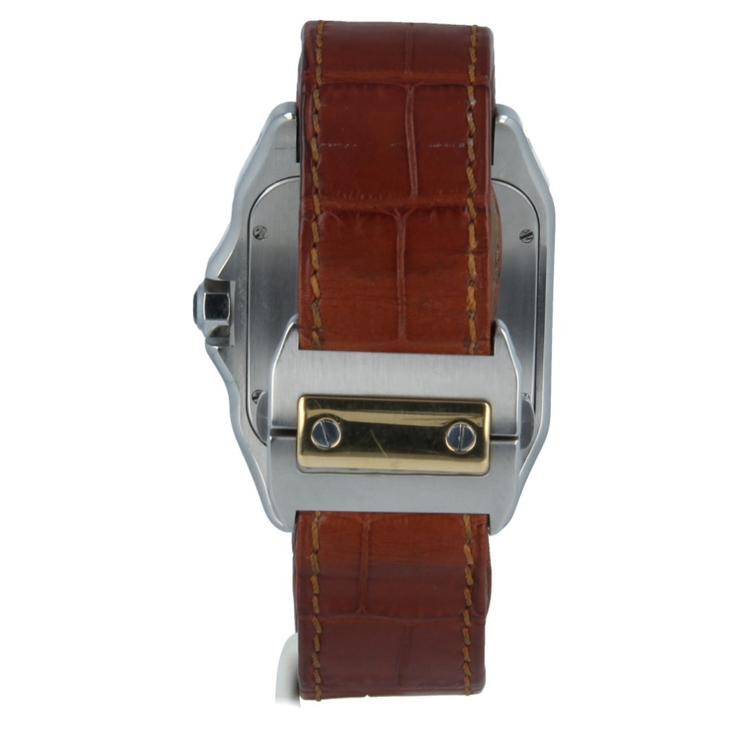 Steel - White Dial Brown Leather