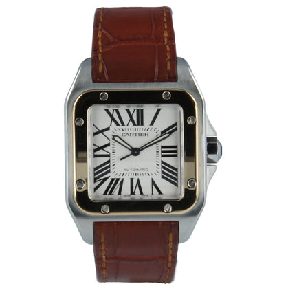 Steel - White Dial Brown Leather