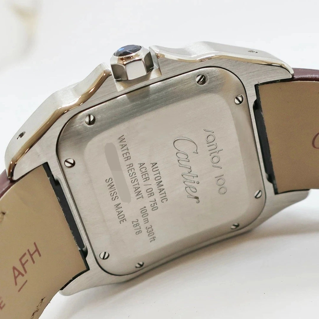Steel - White Dial Brown Leather