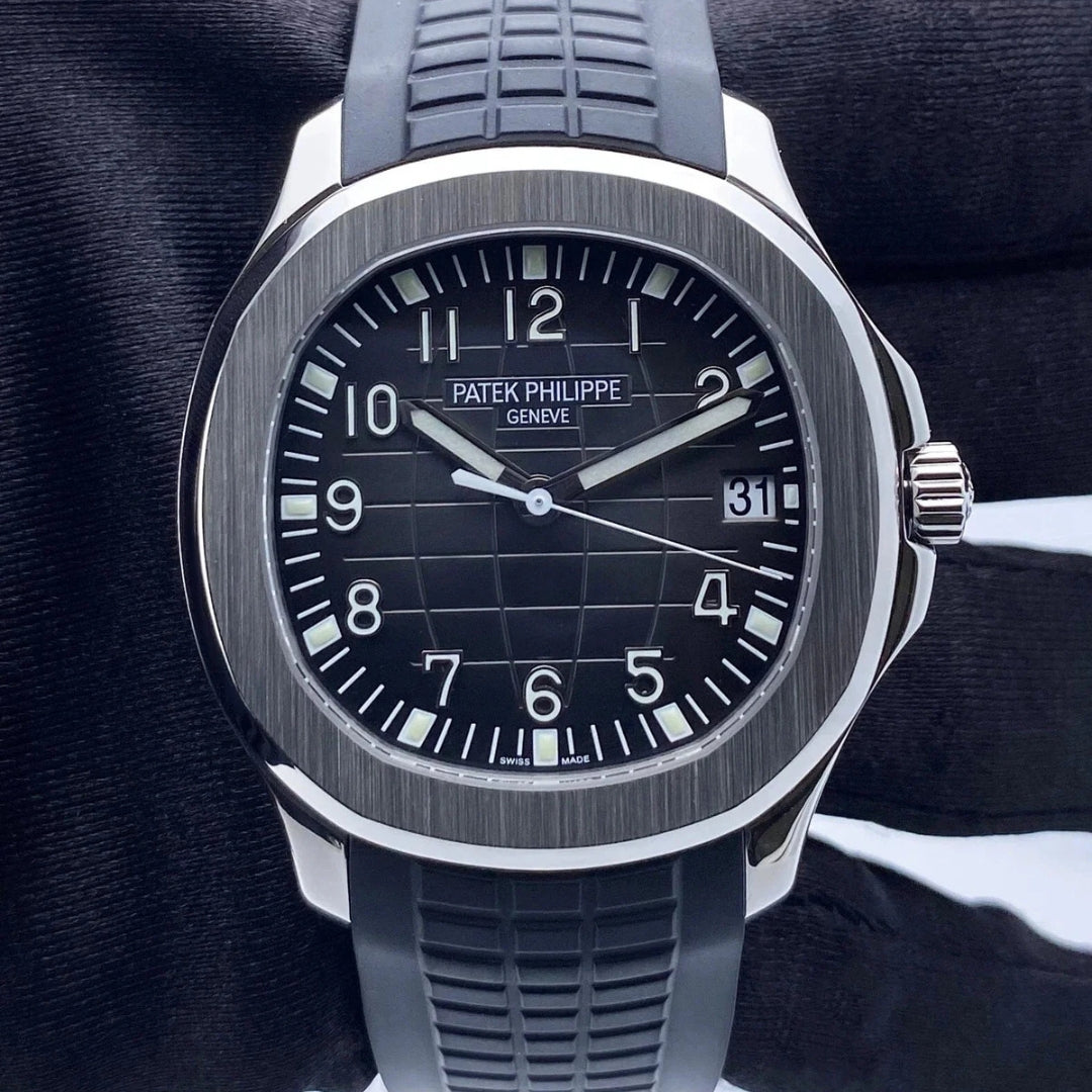 Aqua Steel - Black Dial Rubber Strap