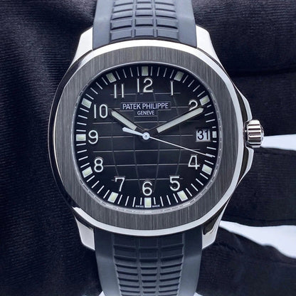 Aqua Steel - Black Dial Rubber Strap