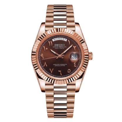 Mod | Day-Date Chocolate Arabic Rose Gold