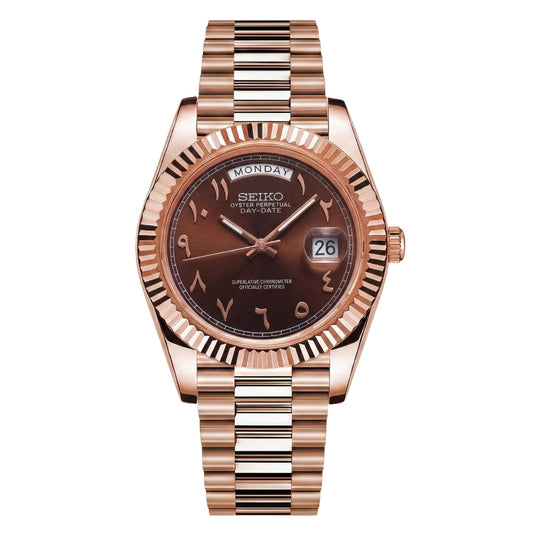 Mod | Day-Date Chocolate Arabic Rose Gold