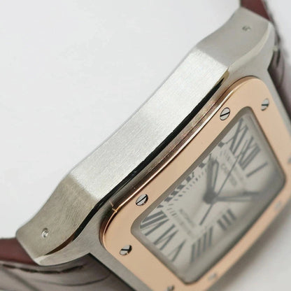 Steel - White Dial Brown Leather