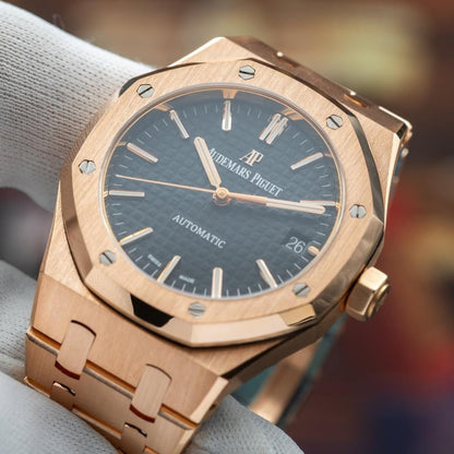 Oak Rose Gold - Black Dial