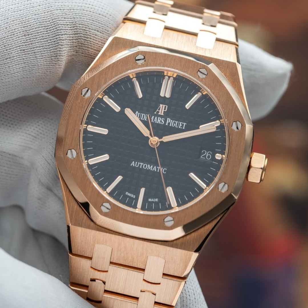 Oak Rose Gold - Black Dial