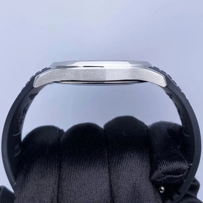 Aqua Steel - Black Dial Rubber Strap