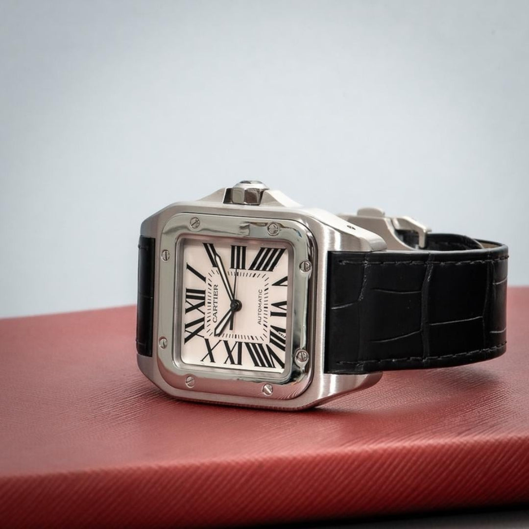 Steel - White Dial Leather Strap