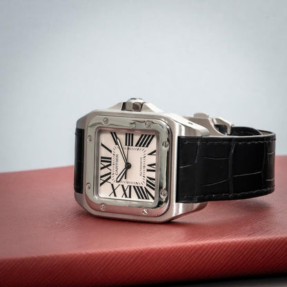 Steel - White Dial Leather Strap