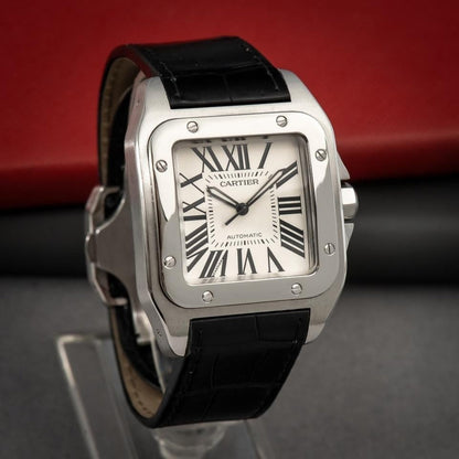 Steel - White Dial Leather Strap