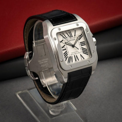 Steel - White Dial Leather Strap