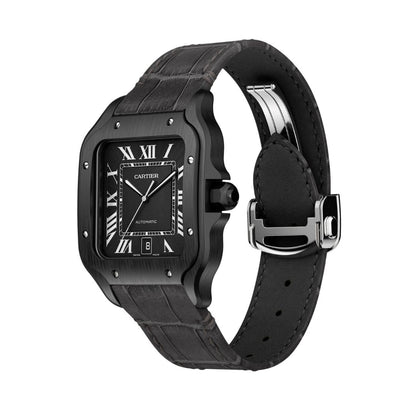 Steel - Black Dial Leather Strap