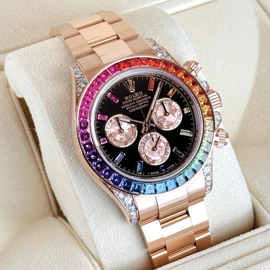 Daytona "Rainbow" Edición Especial Rose Gold - Black Dial