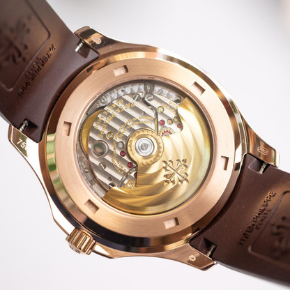 Aqua Rose Gold - Coffee Dial Rubber Strap
