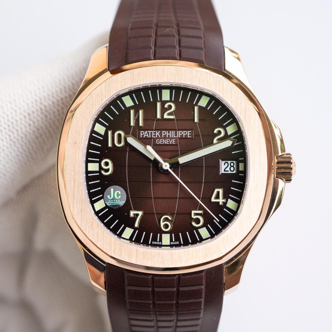 Aqua Rose Gold - Coffee Dial Rubber Strap