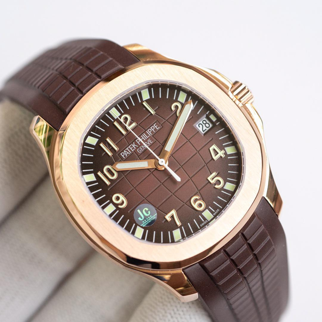 Aqua Rose Gold - Coffee Dial Rubber Strap