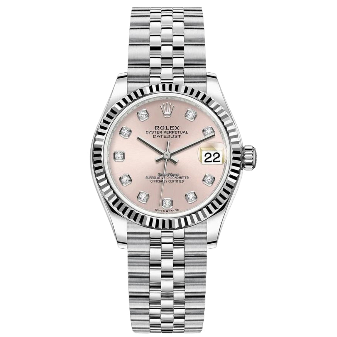 Just - Pink Roman Dial Fluted Bezel