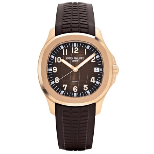 Aqua Rose Gold - Coffee Dial Rubber Strap