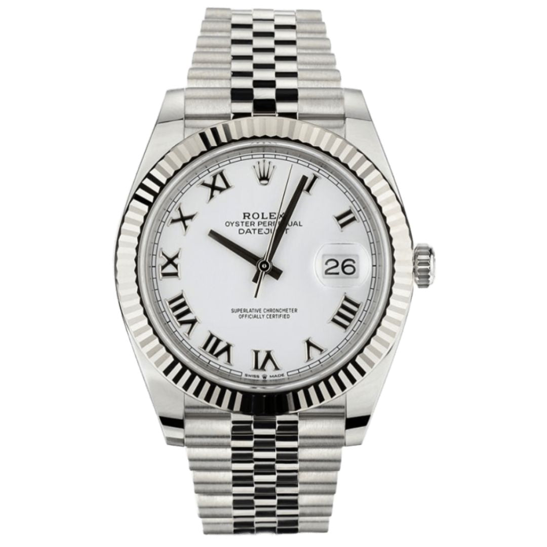 Just Oystersteel - White Roman Dial Jubilee