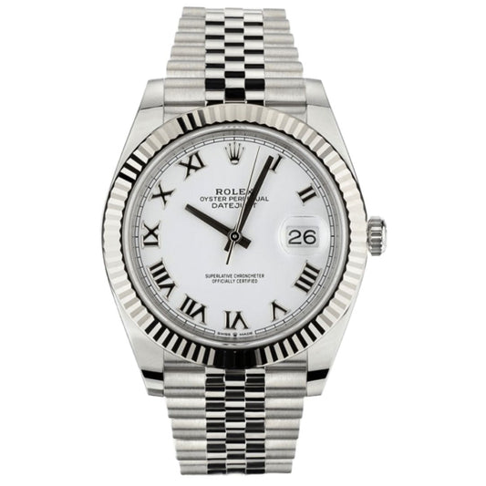 Just Oystersteel - White Roman Dial Jubilee