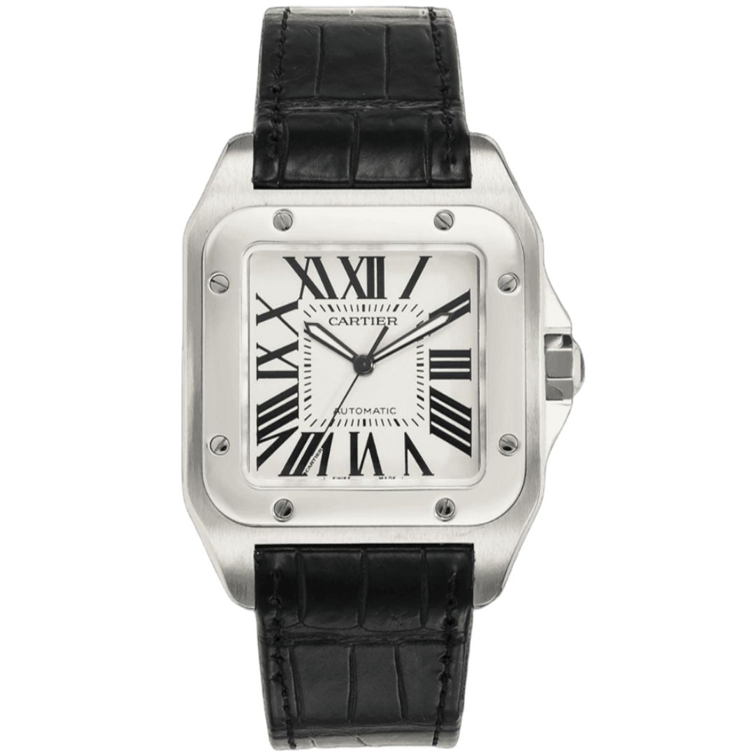 Steel - White Dial Leather Strap