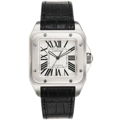 Steel - White Dial Leather Strap