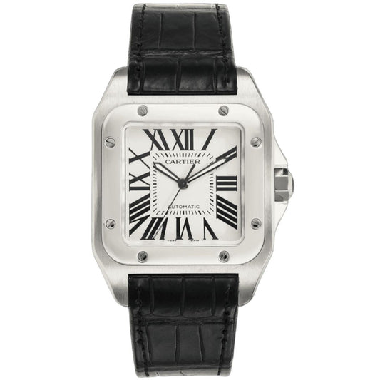 Steel - White Dial Leather Strap