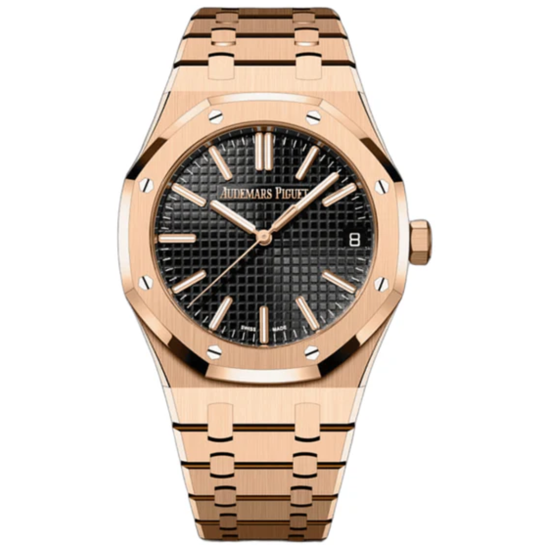 Oak Rose Gold - Black Dial