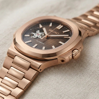 Mod | Nautilus Rose Gold Chocolate Open Heart