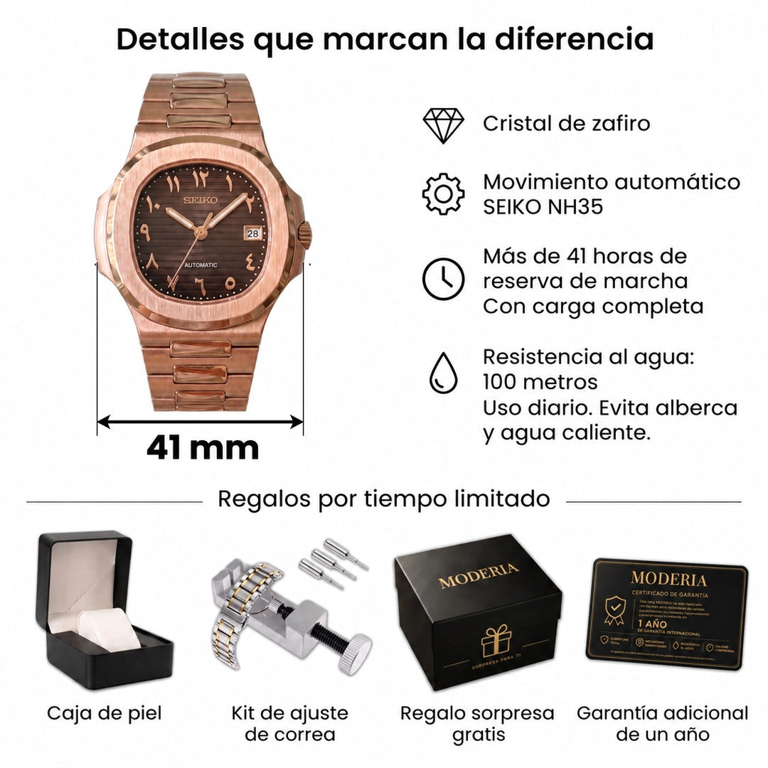 Nautilus Rose Gold Chocolate Arabic 08