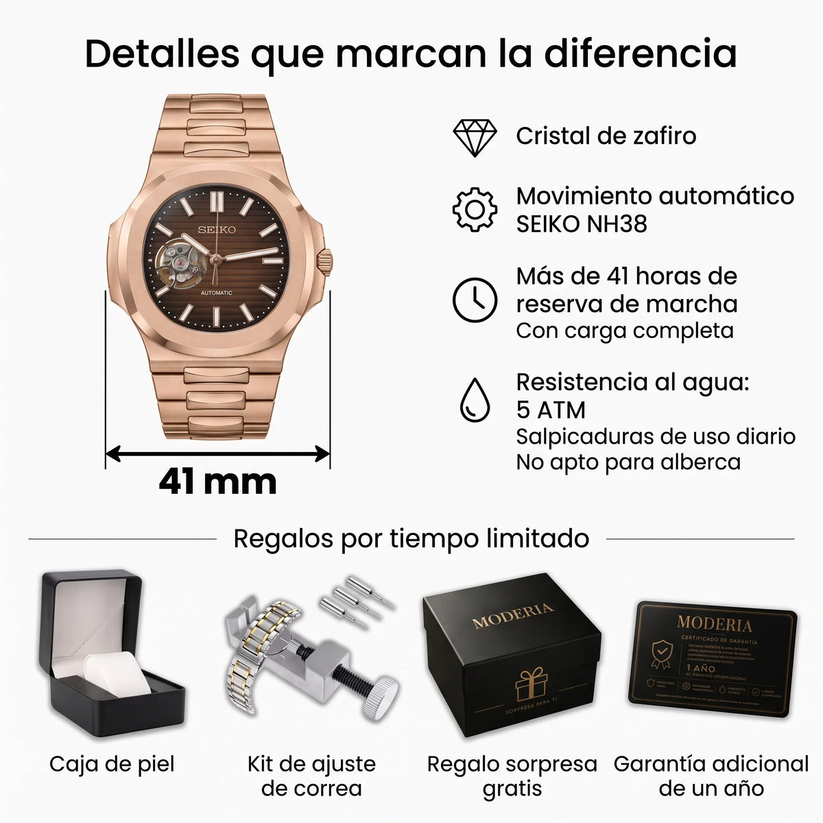 Mod | Nautilus Rose Gold Chocolate Open Heart